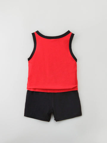 Baby Boy 2 Piece Contrast Basketball Jersey Set