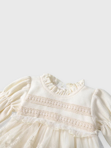 Baby Girl Waffle Lace Bodysuit