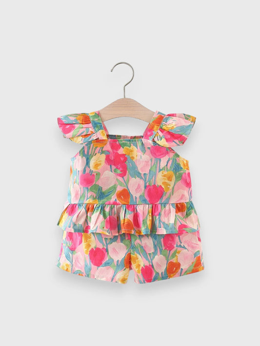 2 Pc Baby Girl Tulip Shirt and Short Set
