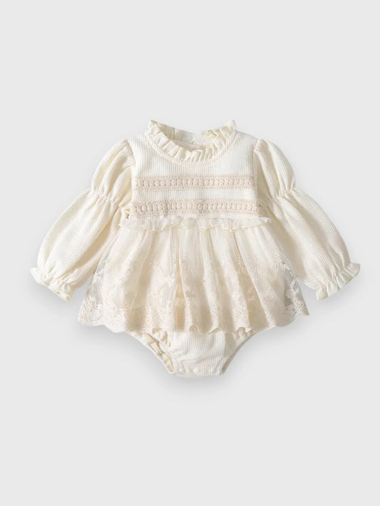 Baby Girl Waffle Lace Bodysuit