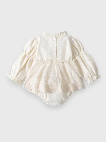 Baby Girl Waffle Lace Bodysuit