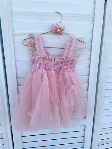 2 Pc Newborn Baby Girl Butterfly Mesh Skirt Dress