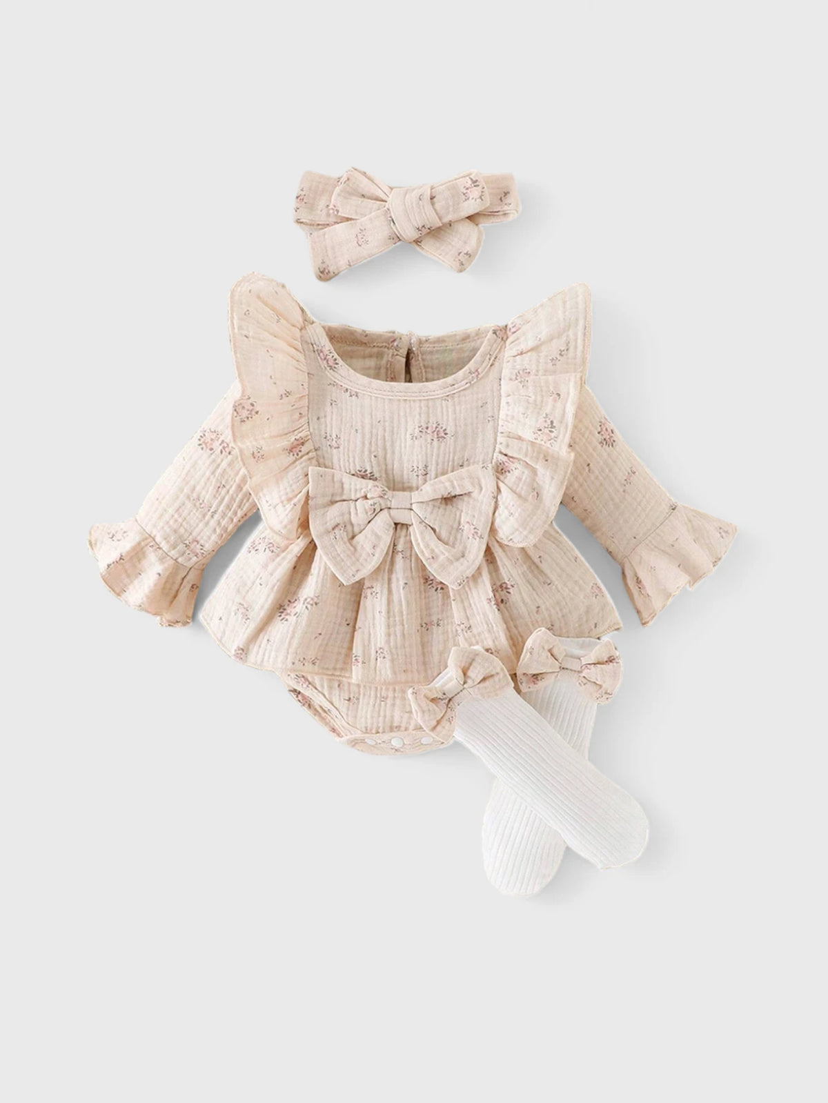 3 Pcs Baby Girl Bodysuit with Socks