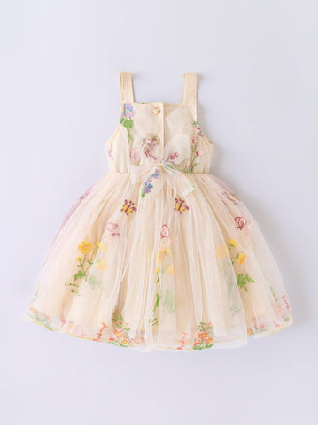 Baby Toddler Girl Butterfly Embroidery Mesh Dress