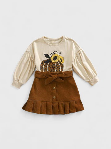 2 Pc Baby Autumn Corduroy Skirt Set