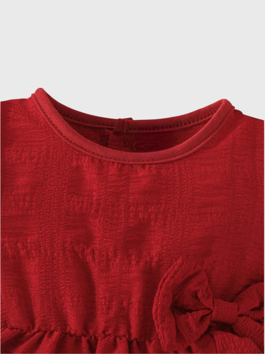 Baby Girl Puff Sleeve Seersucker Dress