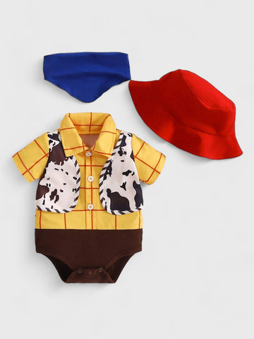 3 Pcs Baby Boy Sheriff Bodysuit Costume