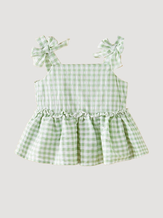 Baby Girls Bow Gingham Tank Top