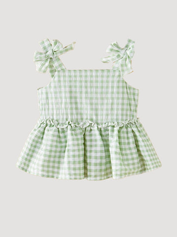 Baby Girls Bow Gingham Tank Top