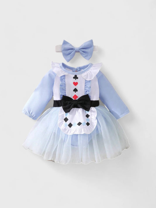 2 Pc Baby Girl Wonderland Bodysuit Dress