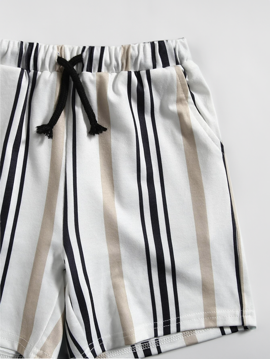 Toddler Boys Stripe Print T-shirts and Shorts Set