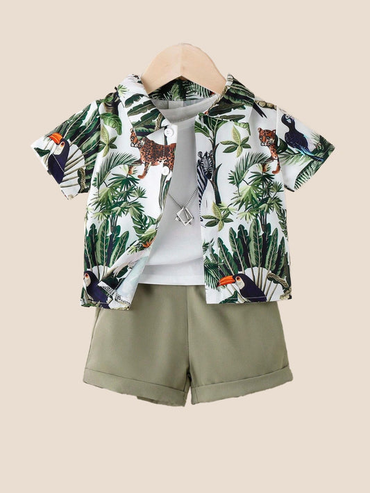 2 Pc Baby Boy Jungle Safari Shirt and Short