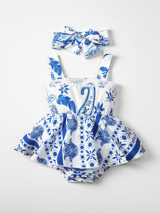 2 Pc Baby Girl Blue Amalfi Dress