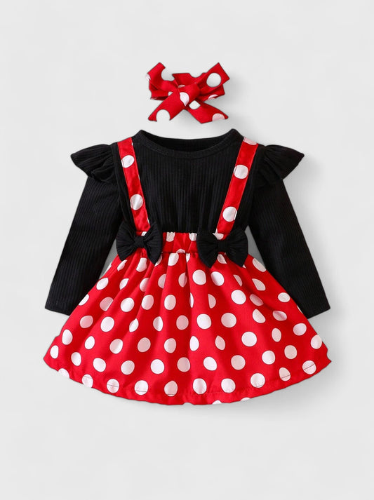 Baby Girl Red Polka Dot Mouse Dress