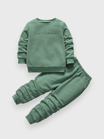 2 Pc Boys LA Script Sweat Set