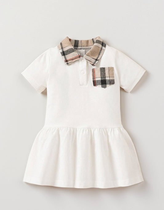 Baby Girl Plaid Pocket Polo Dress