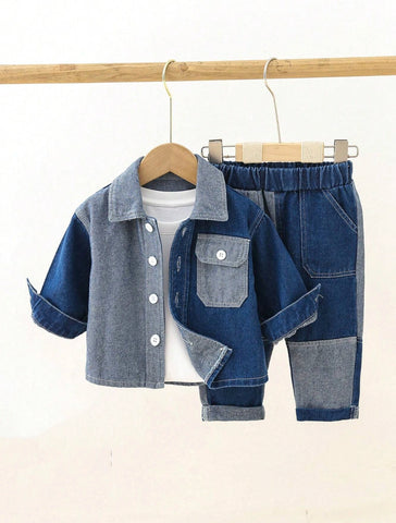2 Piece Baby Boy Patch Jacket and Jeans