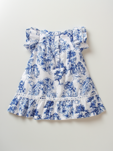 Baby Girl Plants Motif Print Ruffle Trim Dress