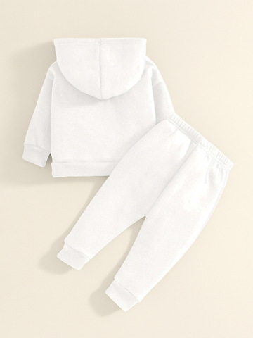 Baby Boy Girl Fleece Lined Hoody Pants Sweatsuit Set