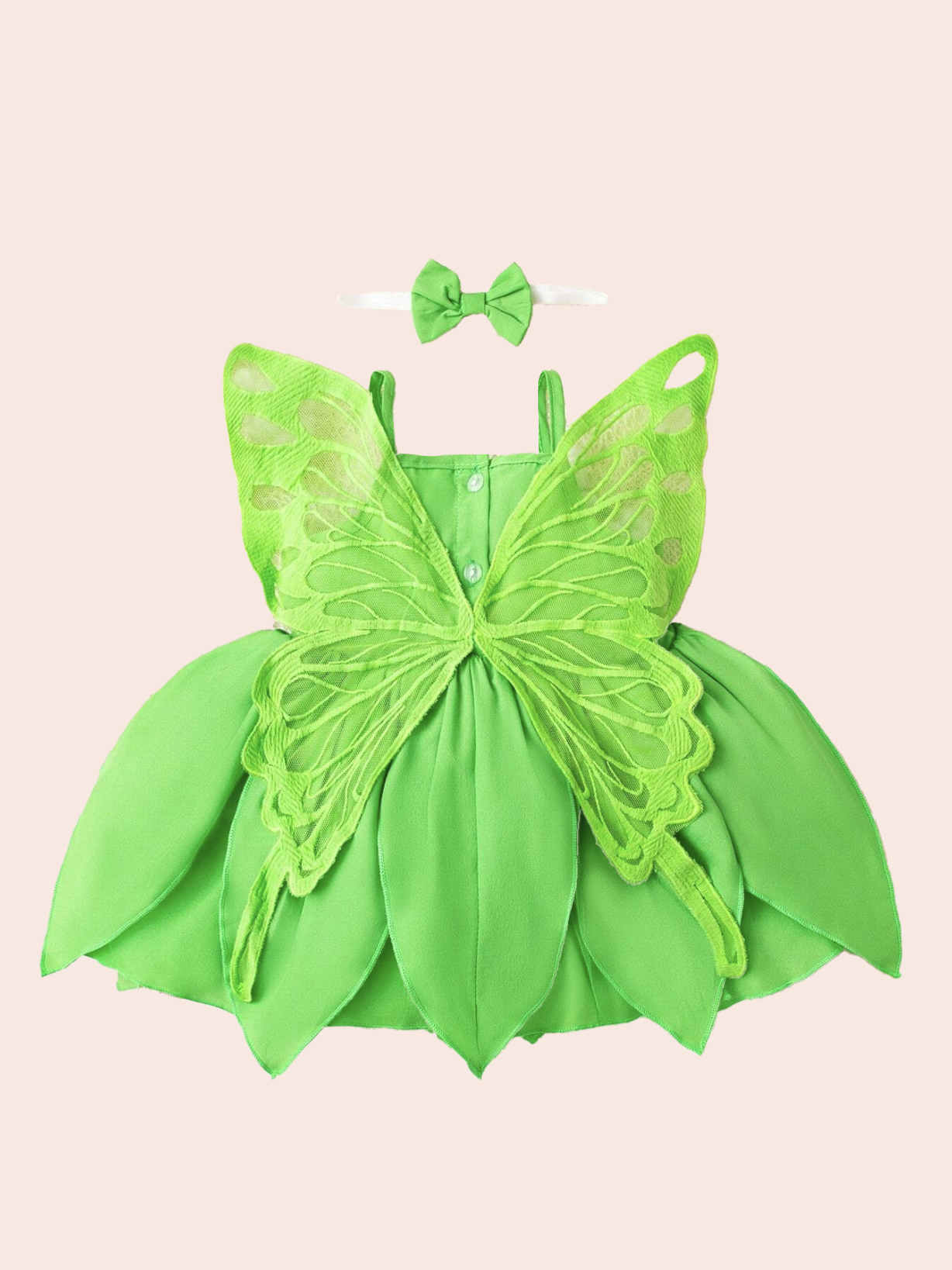 Infant Baby Girl Green Fairy Princess Tinkerbell Dress with Bow Headband 3-6 Months Infant Baby Girl Green Fairy Princess Tinkerbell Dress with Bow Headband 3-6 Months