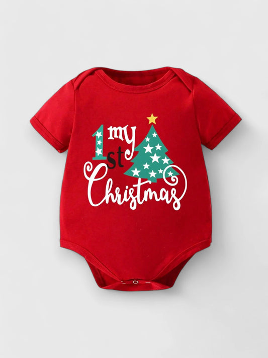 2 Pc Baby 1st Christmas Bodysuit