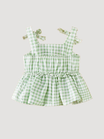 Baby Girls Bow Gingham Tank Top