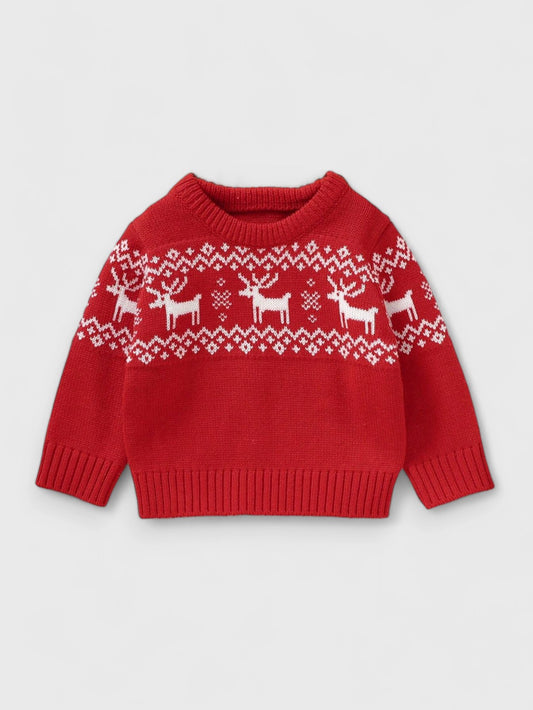 Baby Girl Christmas Elk Pattern Sweater