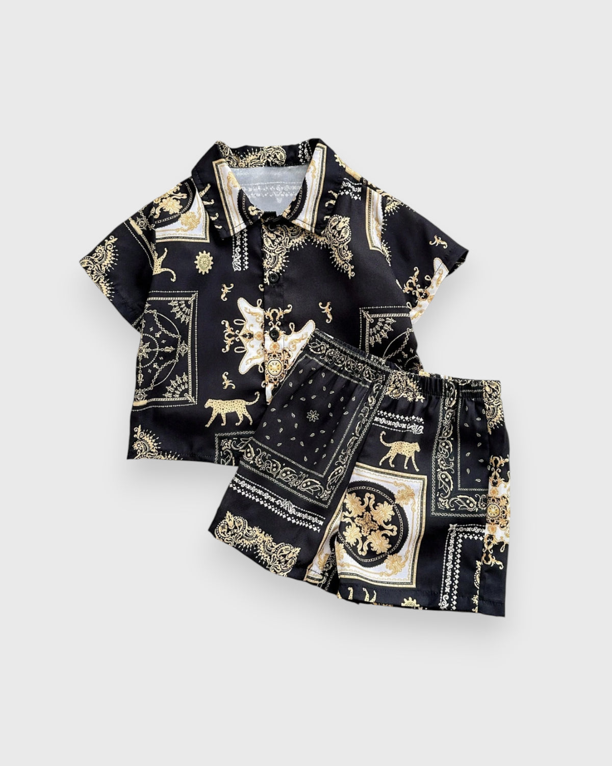 2 Pc Baby Boy Jaguar Baroque Print Set