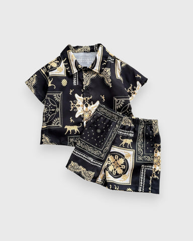 2 Pc Baby Boy Jaguar Baroque Print Set