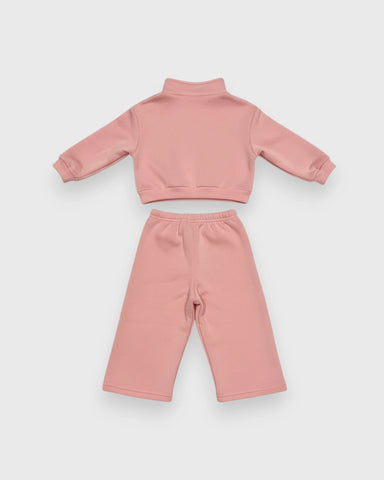CL-2 Pc Baby Girl Quarter Zip Sweat Set