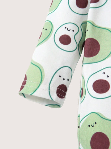 2 Pcs Button up Egg Avocado Footed Sleeper