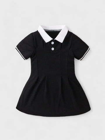 Baby Girl Stripe Polo Tennis Sport Dart Dress