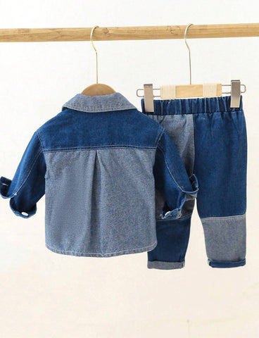 2 Piece Baby Boy Patch Jacket and Jeans