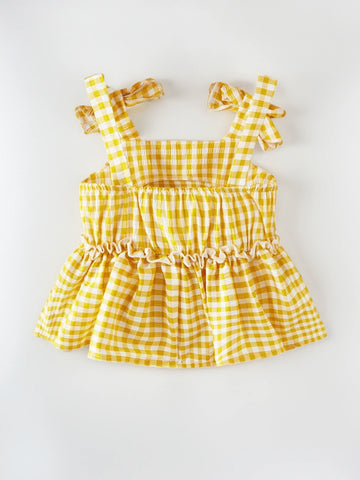 Baby Girls Bow Gingham Tank Top