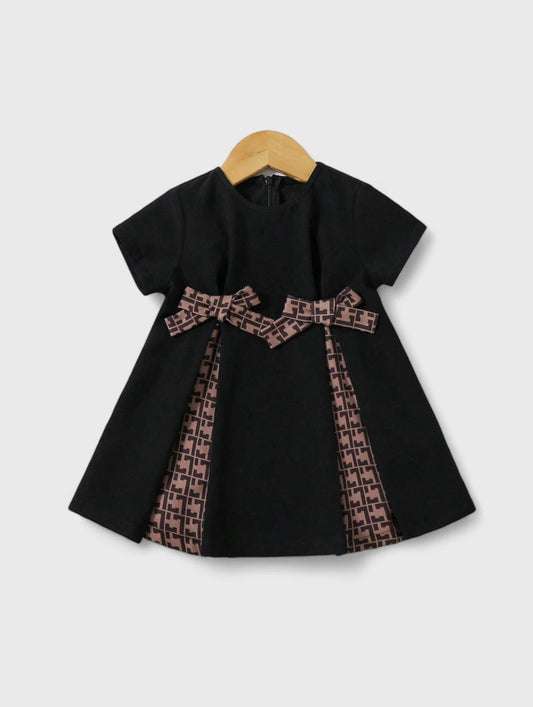 Baby Girl Color Block Bow Dress