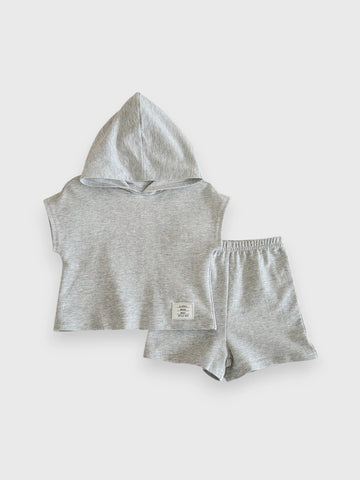 2 Pc Baby Boy Hooded Tee Set