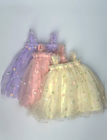 Baby Girl Floral Embroidery Tulle Dress