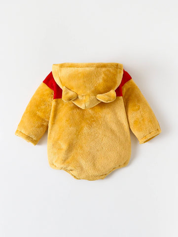 Infant Baby Fleece Hooded Bear Bodysuit