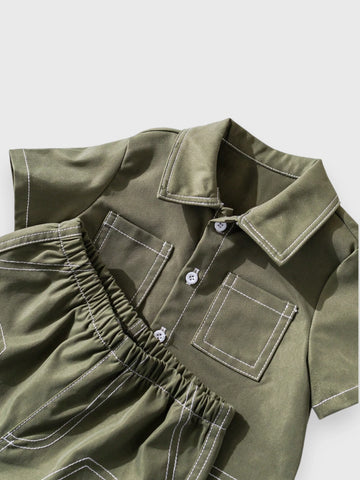 Baby Boy Contrast Stitch Set