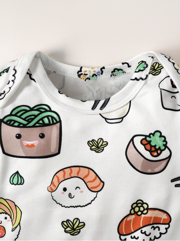 Baby Japanese Cute Kawaii Sushi Nigiri Print bodysuit