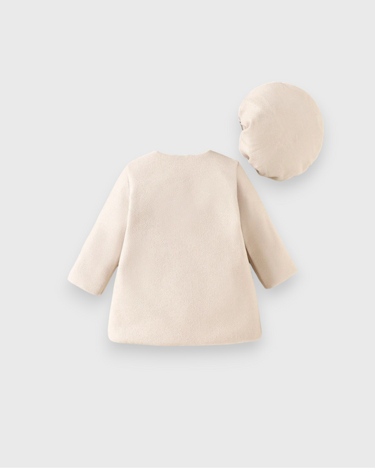 2 Pc Baby Girl Coat with Satin Bow Detail