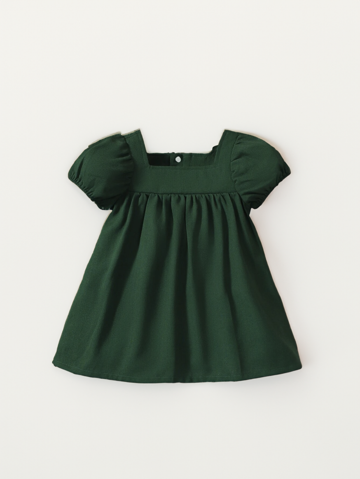 Baby Girl Puff Sleeve Square Neck Dress