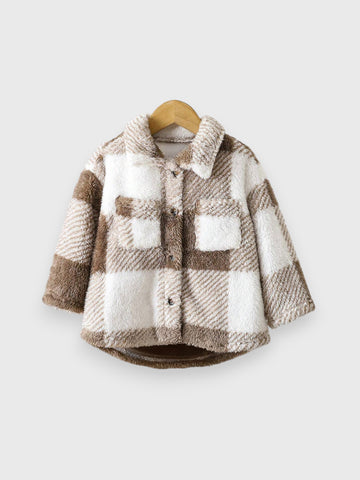 Baby Girl Buffalo Plaid Fleece Swing Coat