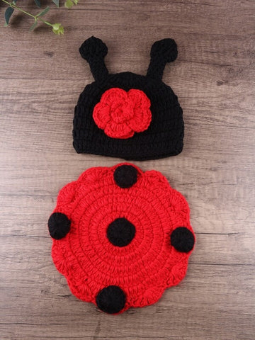 Unisex Newborn Crochet Knit baby Lady bug Costume