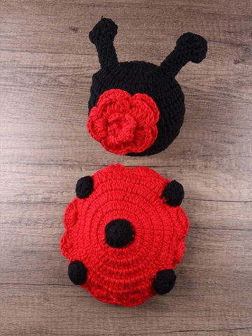 Unisex Newborn Crochet Knit baby Lady bug Costume