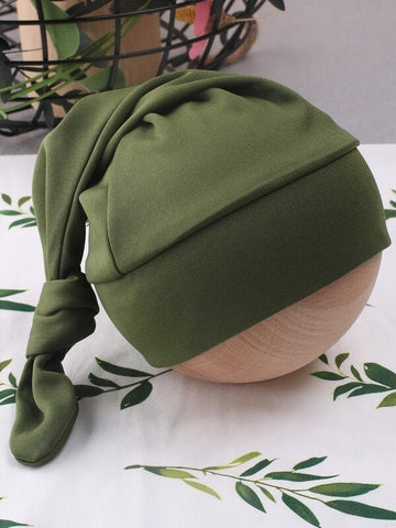 Baby Boy Girl Green leave leaf swaddle with Green Knot tie Hat