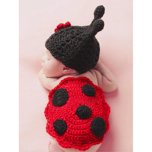 Unisex Newborn Crochet Knit baby Lady bug Costume