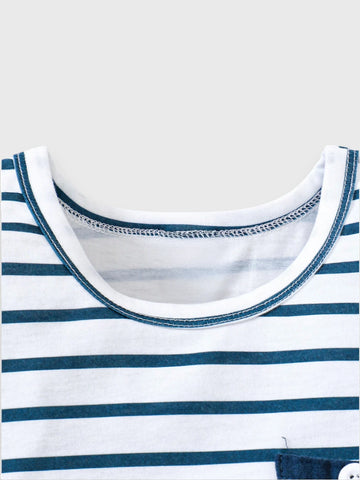 2 Pc Baby Boy Stripe Short Set