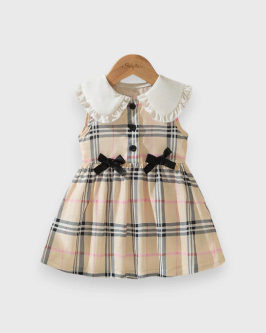 Baby Girl Ruffle Collar Plaid Dress