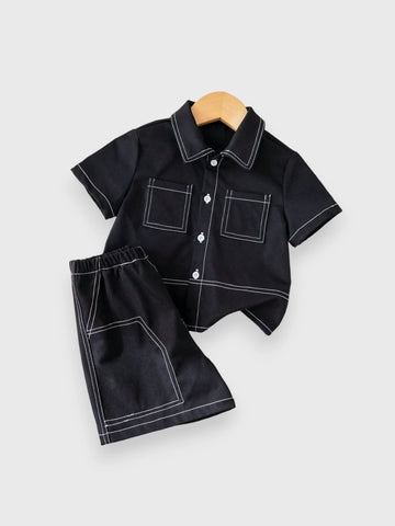 Baby Boy Contrast Stitch Set